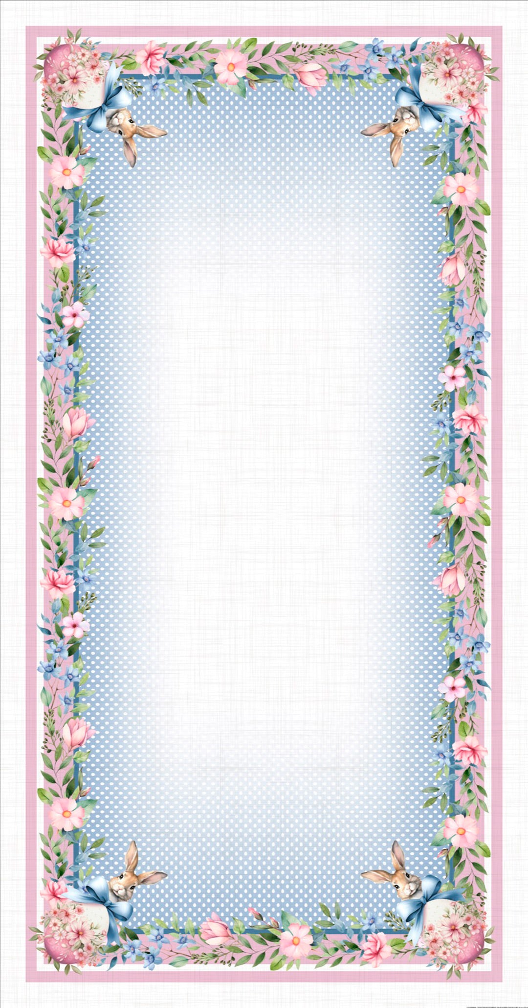 Toalha de Mesa Retangular Páscoa Poá 8 Lugares 140x270cm