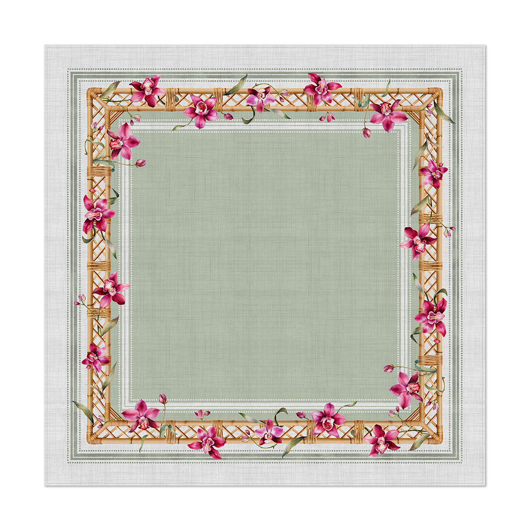 Toalha de Mesa Quadrada Orquídeas 4 Lugares 140x140