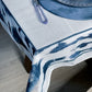 Toalha de Mesa Retangular Ikat Azul 6 Lugares 140x220