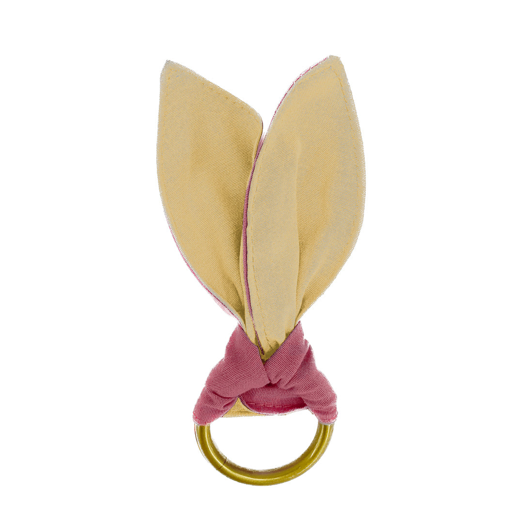 Kit 2 Capas de Sousplat + 2 Guardanapos de Linho - Coelho Páscoa Verde