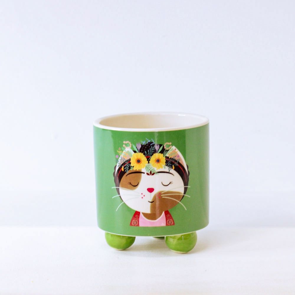Cachepot Gato Frida - MIni Vaso Decoração