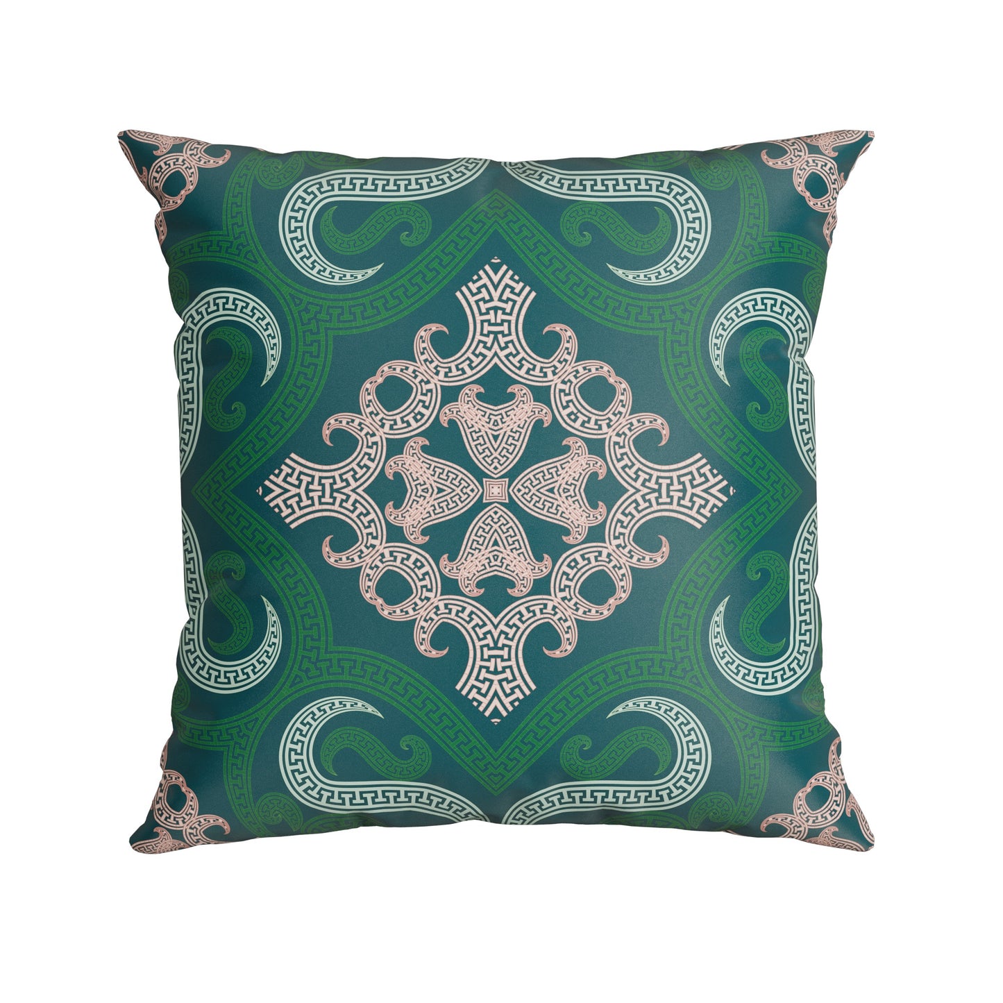 Kit Capa Almofada Verde e Azul Cetim Tecido Brilhante Quadrada Vivace