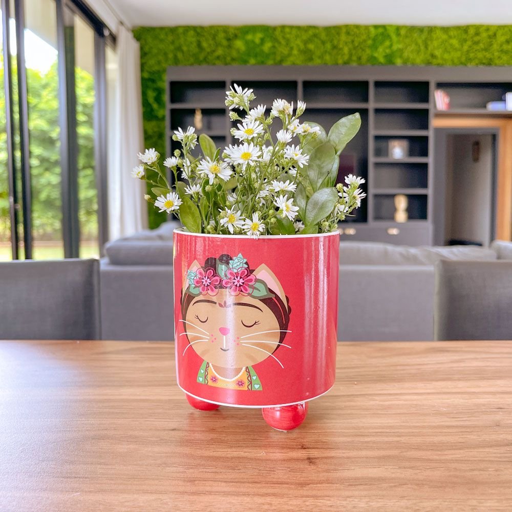 Cachepot Gato Frida - MIni Vaso Decoração