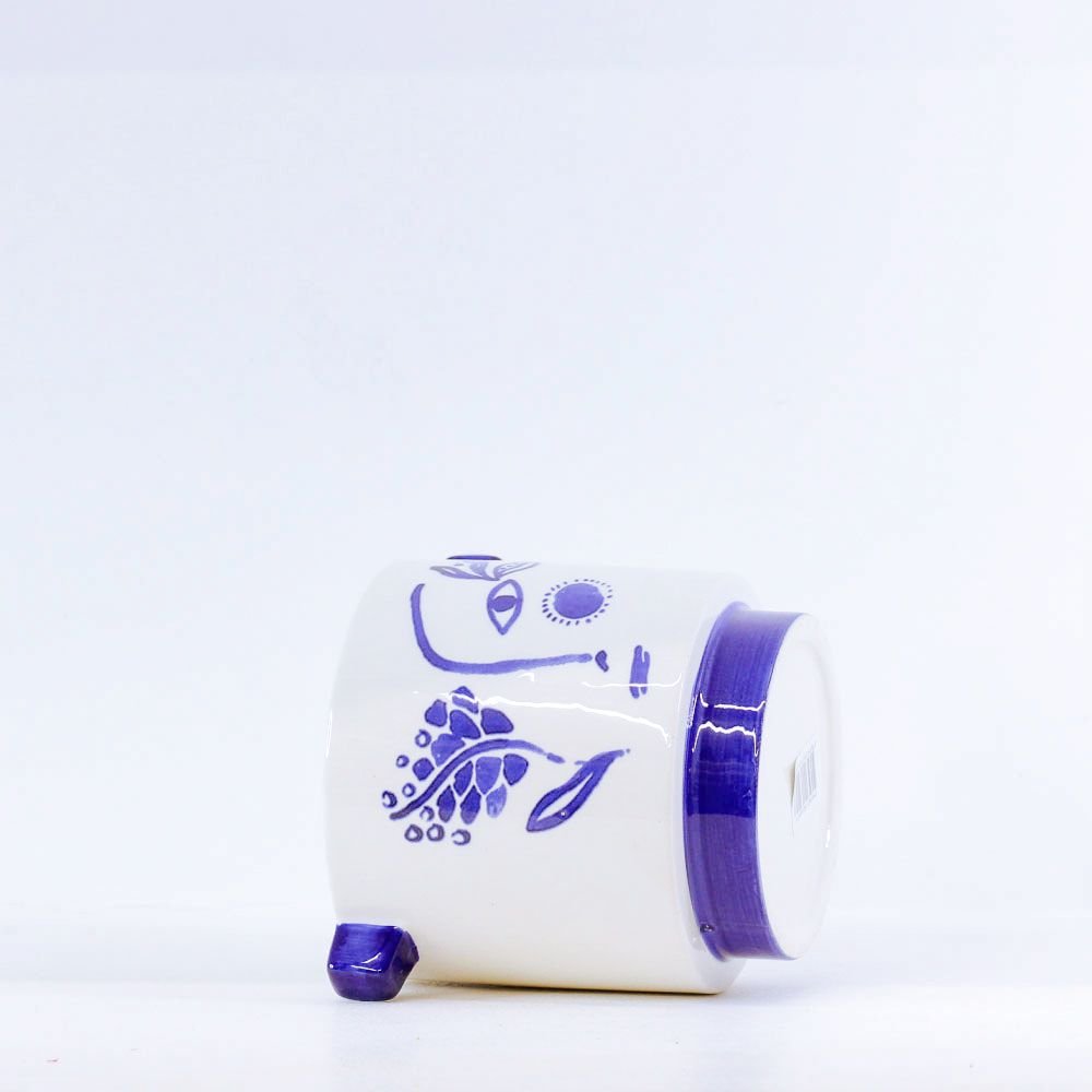 Cachepot Floreira Rosto - Azul - MIni Vaso Decoração