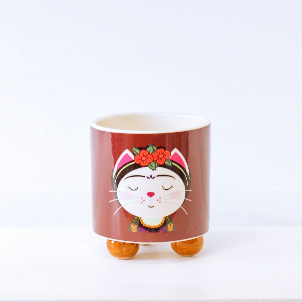 Cachepot Gato Frida - MIni Vaso Decoração