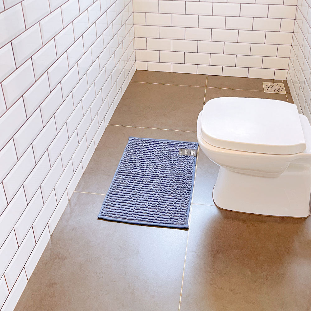 Tapete Bolinha Azul Microfibra 40x60cm p/ Banheiro/Quarto/Cozinha