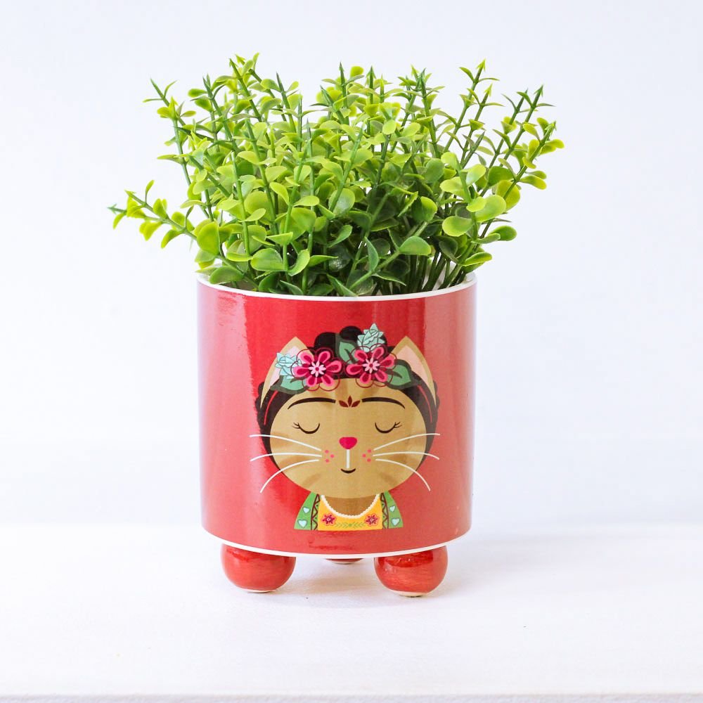 Cachepot Gato Frida - MIni Vaso Decoração