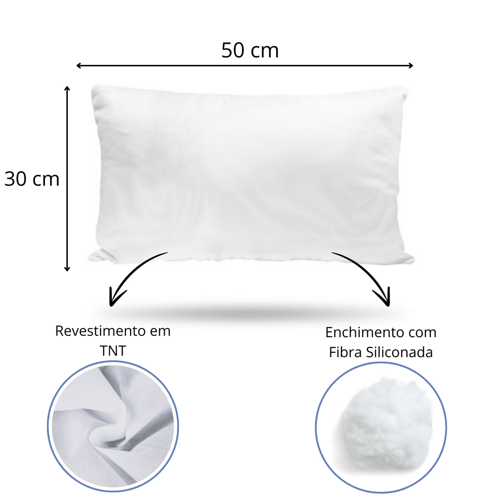 1 Refil Enchimento para Almofada com 250g Fibra de Silicone - Quebra Rim 30x50cm