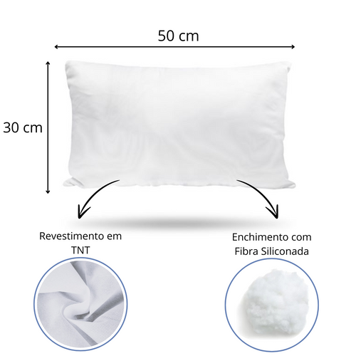1 Refil Enchimento para Almofada com 250g Fibra de Silicone - Quebra Rim 30x50cm