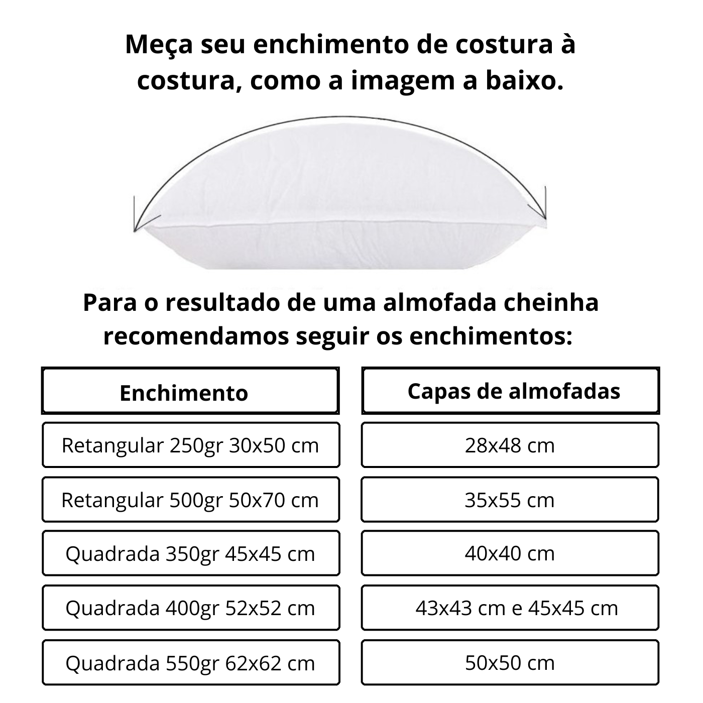 1 Refil Enchimento para Almofada com 550g Fibra de Silicone - Quadrada 62x62cm