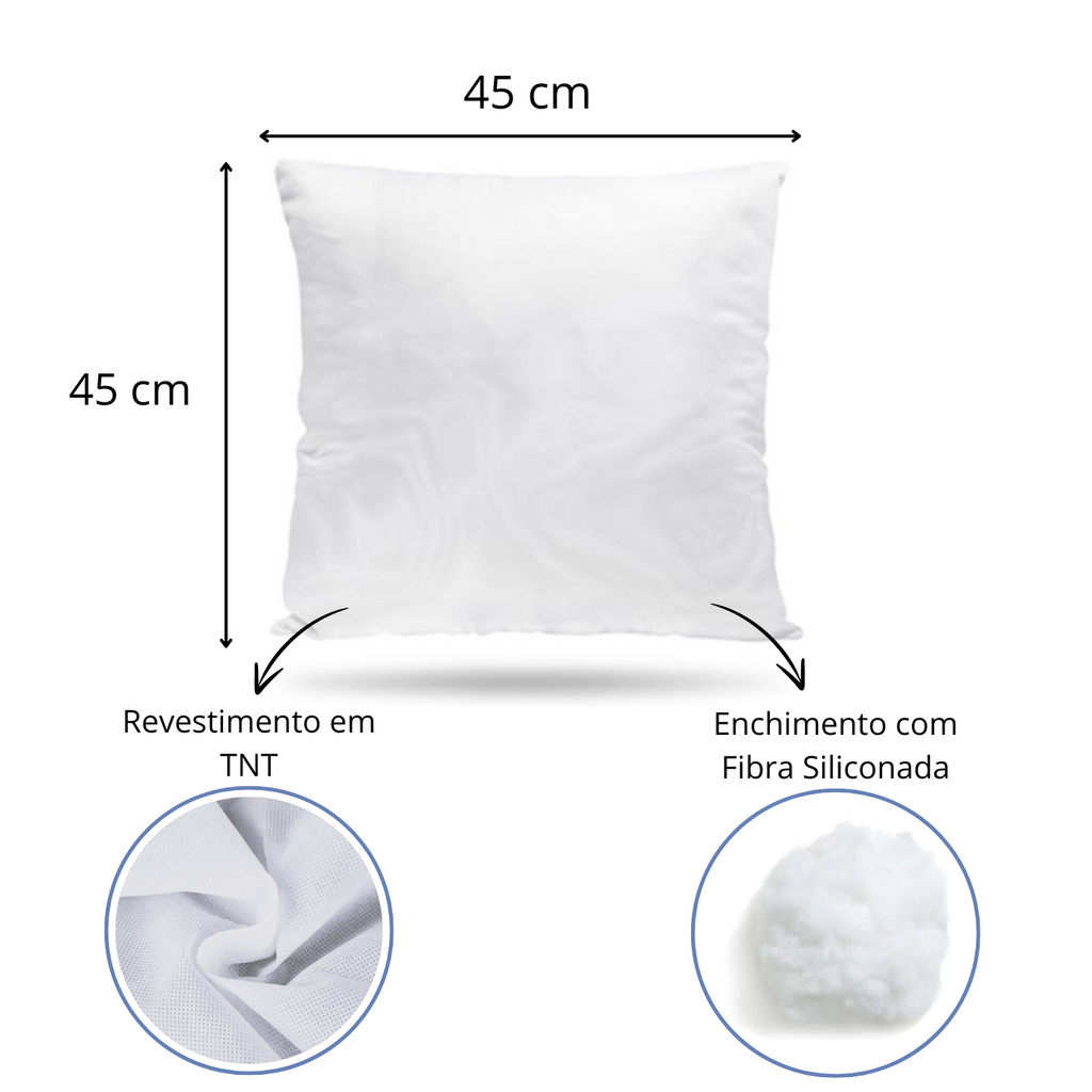 1 Refil Enchimento para Almofada com 350g Fibra de Silicone - Quadrada 45x45cm