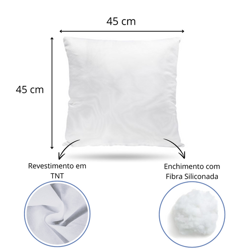 1 Refil Enchimento para Almofada com 350g Fibra de Silicone - Quadrada 45x45cm