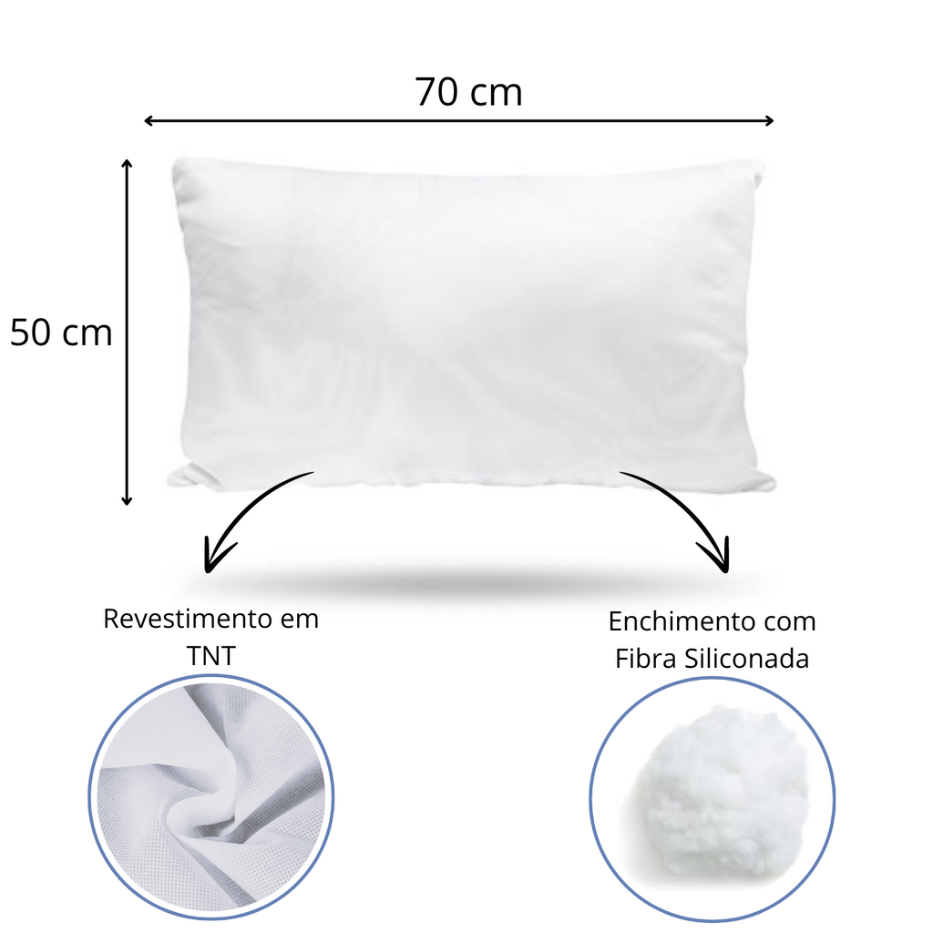 1 Refil Enchimento para Almofada com 500g Fibra de Silicone - Quebra Rim 50x70cm