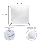 1 Refil Enchimento para Almofada com 550g Fibra de Silicone - Quadrada 62x62cm