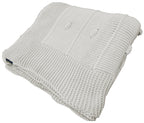 Peseira Tricot para Cama Bege Natural 90x240cm Bolinha