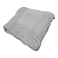 Peseira Tricot para Cama Cinza Névoa 90x240cm Bolinha