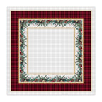 Toalha de Mesa Natalina Quadrada Xadrez Vermelha 4 Lugares 140x140