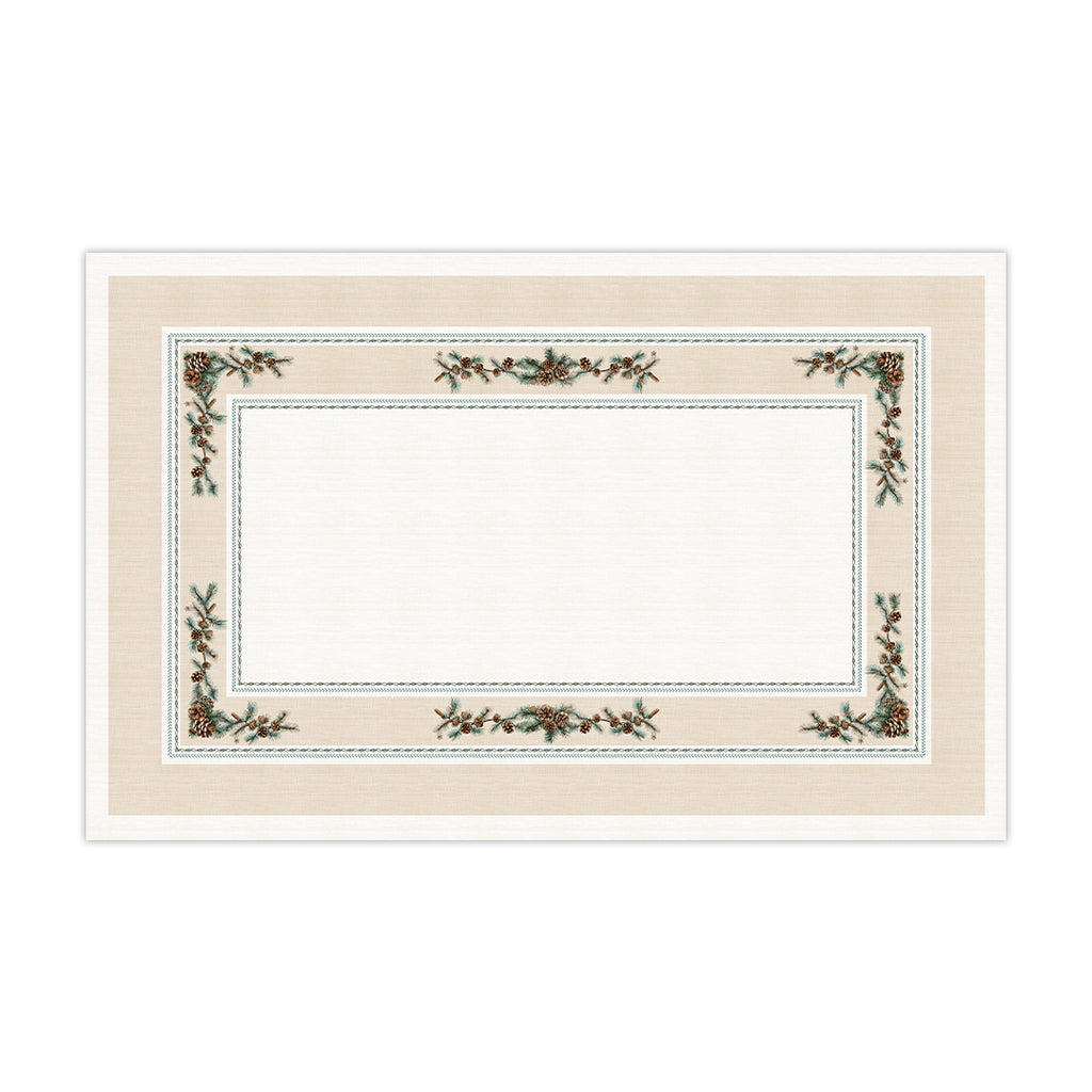 Toalha de Mesa Retangular Pinhas Natalinas 6 Lugares 140x220