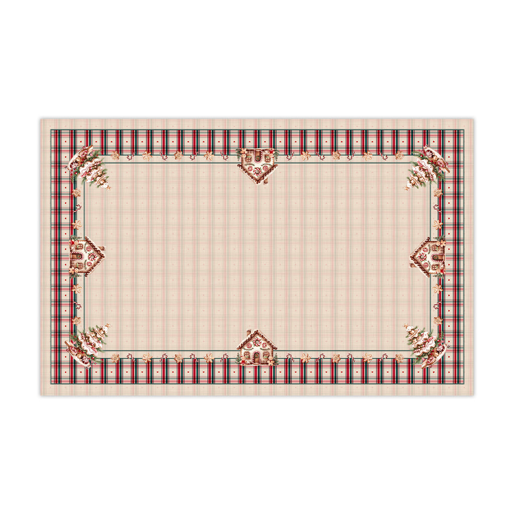 Toalha de Mesa Retangular Biscoitos Natalinos 6 Lugares 1,40x2,20m