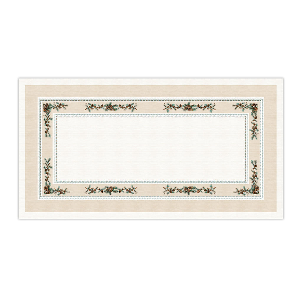 Toalha de Mesa Retangular Pinhas Natalinas 8 Lugares 140x270