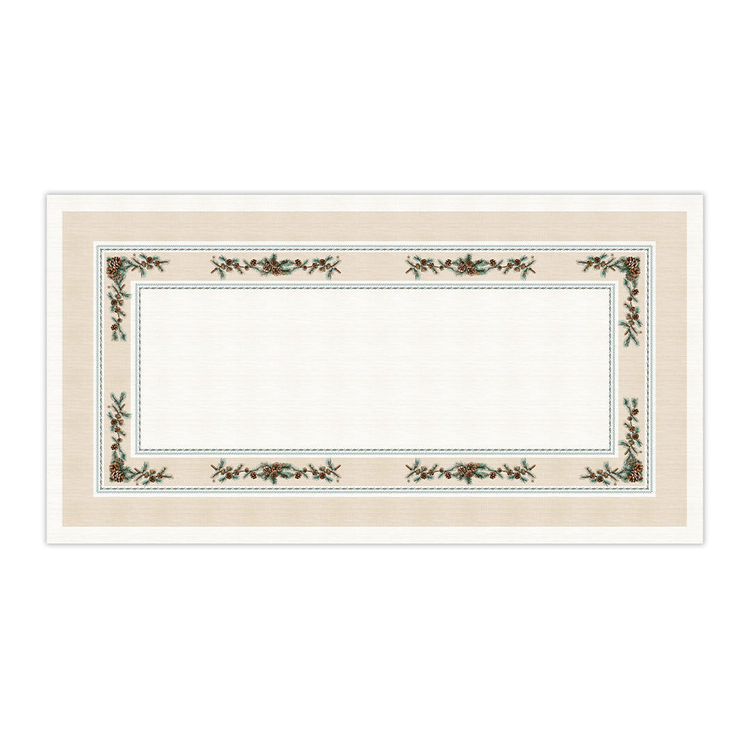 Toalha de Mesa Retangular Pinhas Natalinas 8 Lugares 140x270