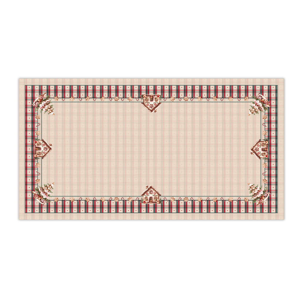 Toalha de Mesa Retangular Biscoitos Natalinos 8 Lugares 140x270