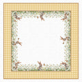 Toalha de Mesa Quadrada Páscoa Coelhos no Jardim 4 Lugares 140x140