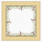 Toalha de Mesa Quadrada Páscoa Coelhos no Jardim 4 Lugares 140x140