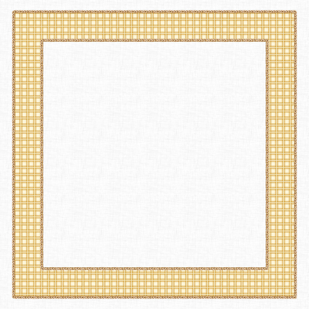Toalha de Mesa Quadrada Xadrez Amarelo Trançado 4 Lugares 140x140