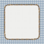 Toalha de Mesa Quadrada Ramos Flores Xadrez Azul 4 Lugares 140x140