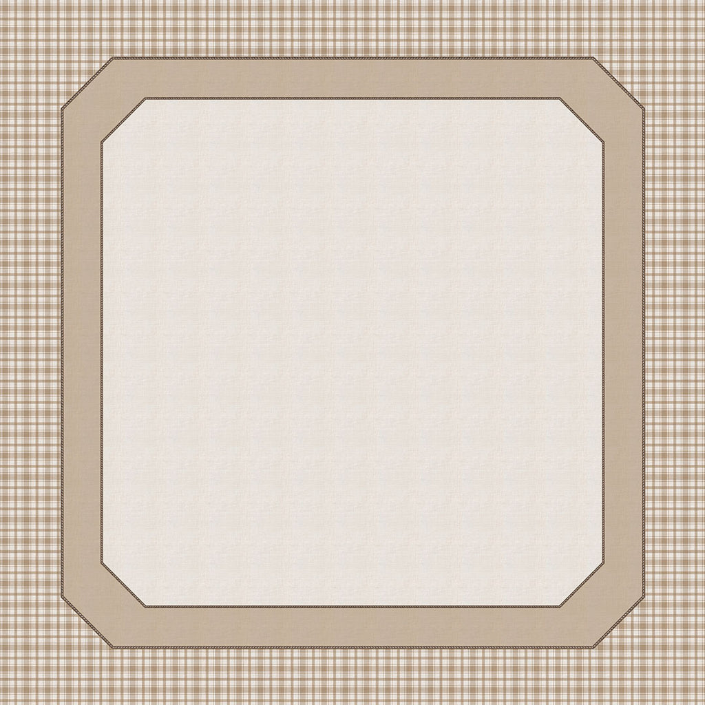 Toalha de Mesa Quadrada Clássica Xadrez Bege 4 Lugares 140x140