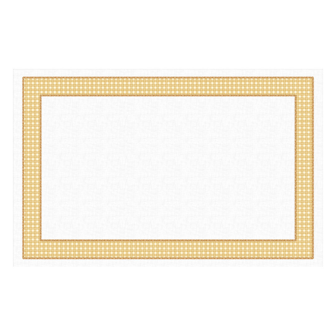 Toalha de Mesa Retangular Xadrez Amarelo Trançado 6 Lugares 140x220