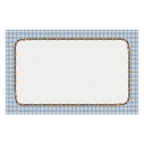 Toalha de Mesa Retangular Ramos Flores Xadrez Azul 6 Lugares 140x220