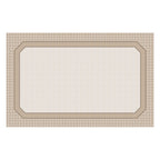 Toalha de Mesa Retangular Clássica Xadrez Bege 6 Lugares 140x220