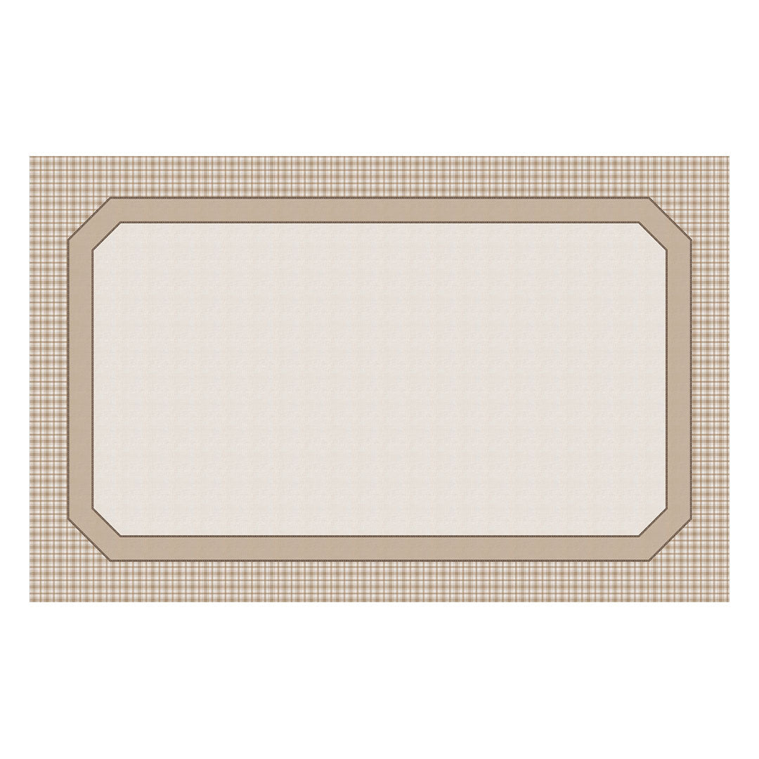 Toalha de Mesa Retangular Clássica Xadrez Bege 6 Lugares 140x220