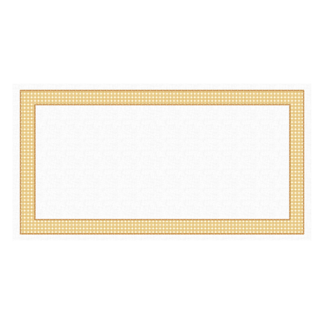 Toalha de Mesa Retangular Xadrez Amarelo Trançado 8 Lugares 140x270