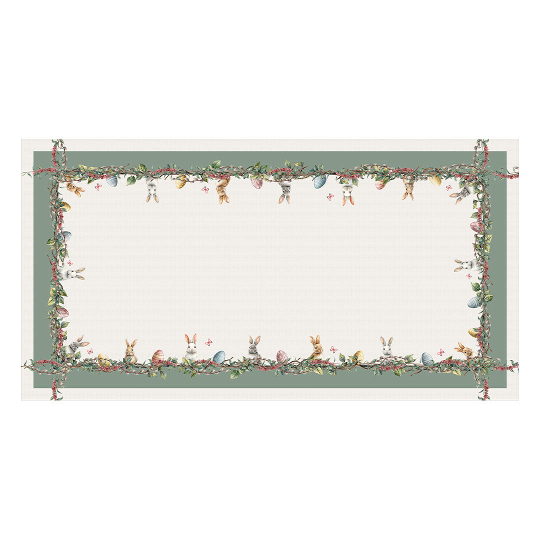 Toalha de Mesa Retangular Coelhos o Ovos de Páscoa 8 Lugares 140x270