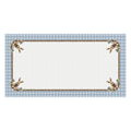 Toalha de Mesa Retangular Coelho Páscoa Xadrez Azul 8 Lugares 140x270