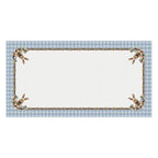 Toalha de Mesa Retangular Coelho Páscoa Xadrez Azul 8 Lugares 140x270