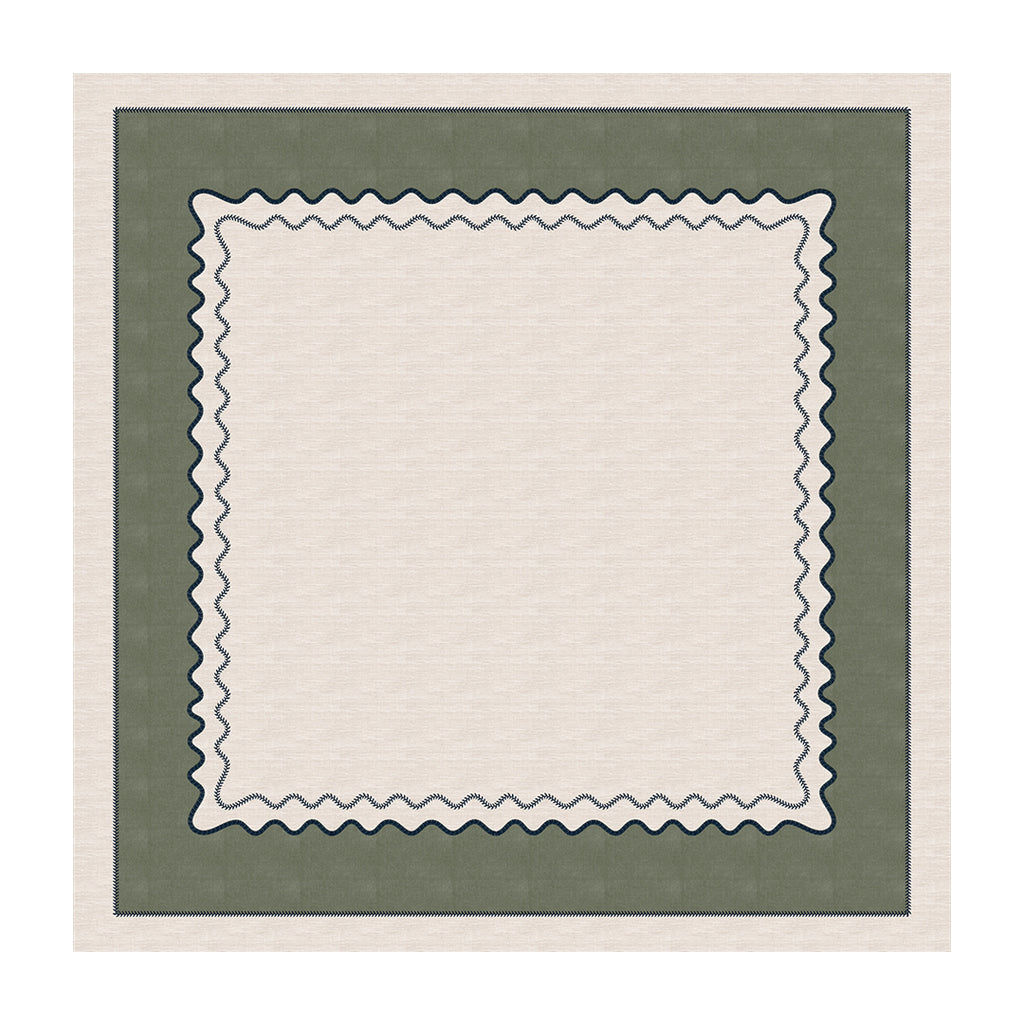 Toalha de Mesa Quadrada Florence Verde 4 Lugares 140x140