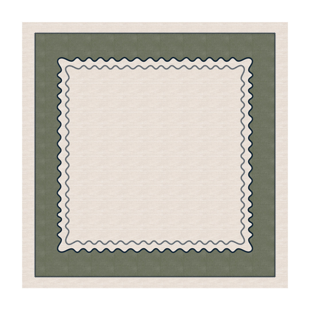 Toalha de Mesa Quadrada Florence Verde 4 Lugares 140x140