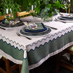 Toalha de Mesa Retangular Florence Verde 8 Lugares 140x270