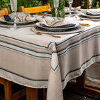Toalha de Mesa Retangular Azurite Off White 6 Lugares 140x220