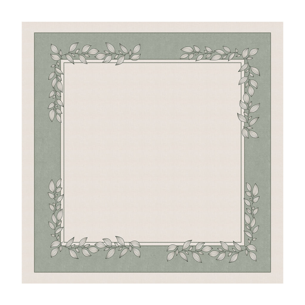 Toalha de Mesa Quadrada Folhas Verdes 4 Lugares 140x140