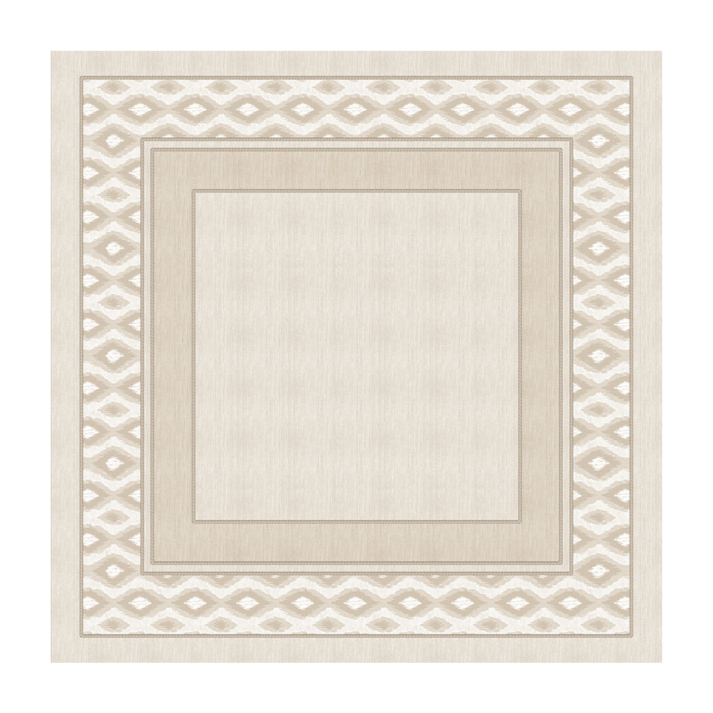Toalha de Mesa Quadrada Dunas Ikat Bege 4 Lugares 140x140