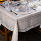 Toalha de Mesa Retangular Xadrez Bege 6 Lugares 140x220