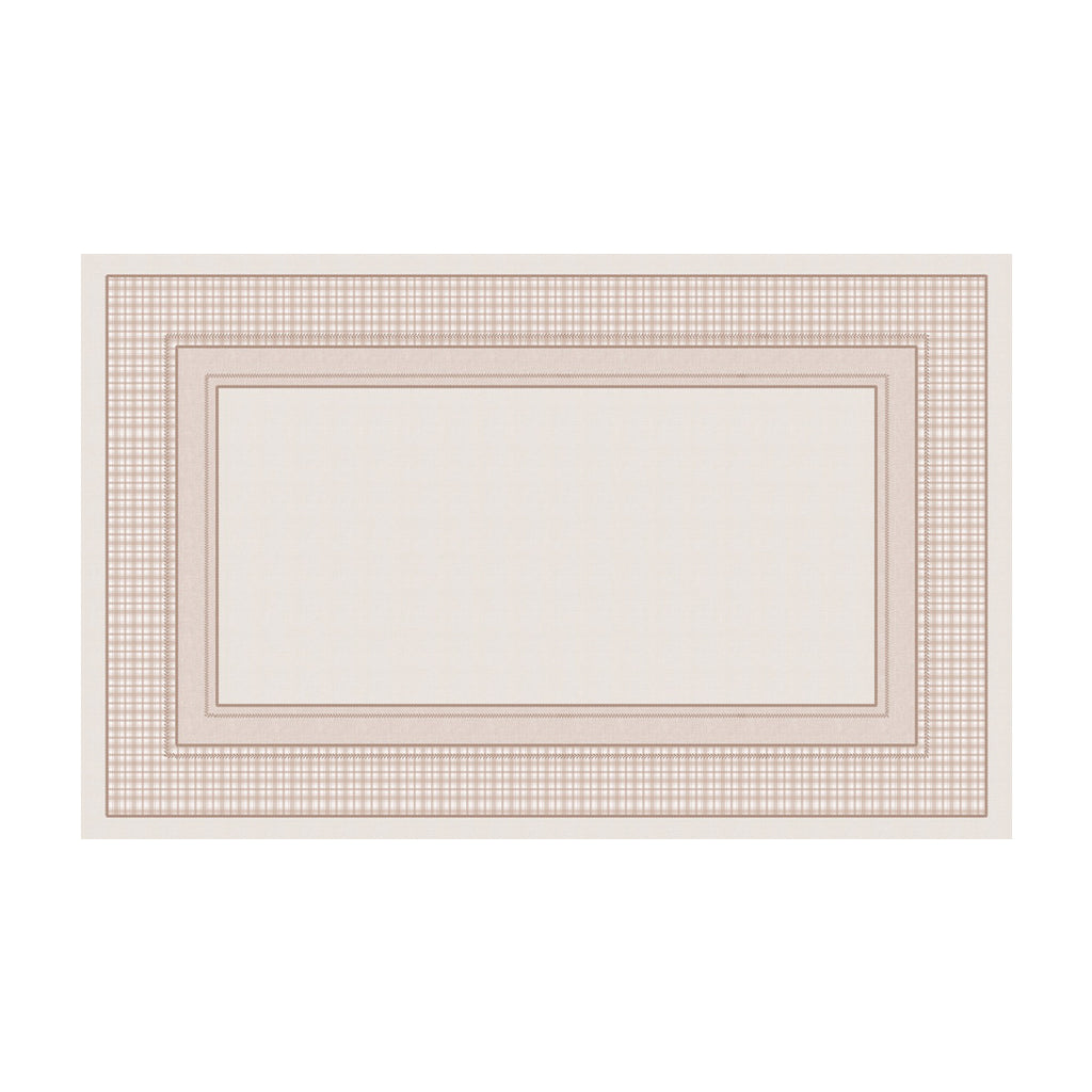 Toalha de Mesa Retangular Xadrez Bege 6 Lugares 140x220