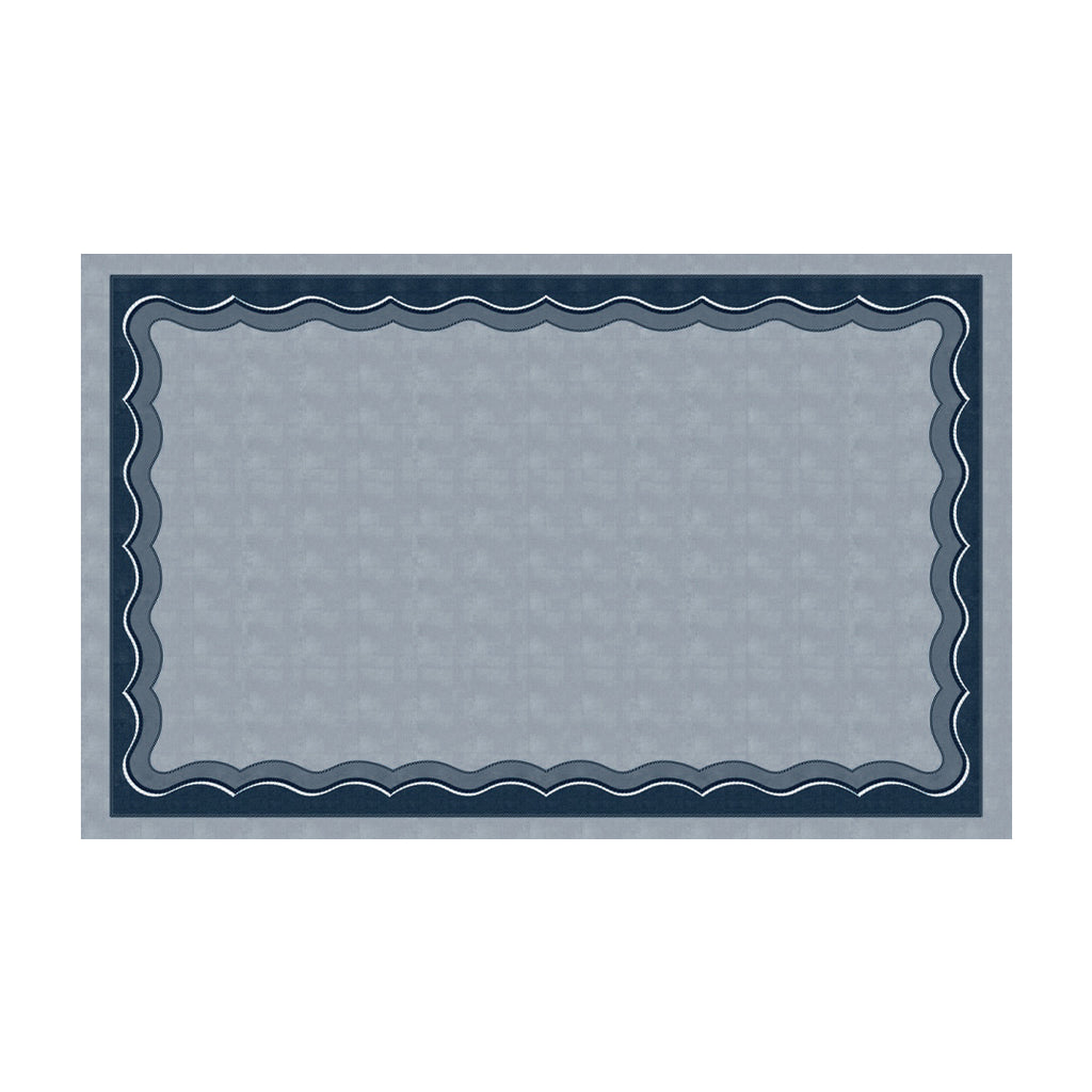 Toalha de Mesa Retangular Blue Waves 6 Lugares 140x220