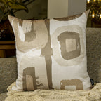 Capa Almofada Acetinada Bege e Off White Silk Home 50x50cm