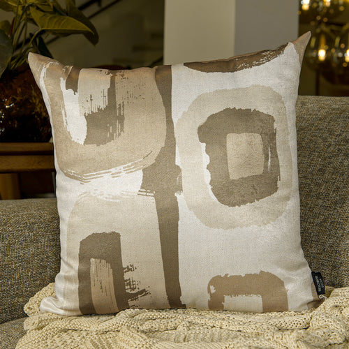 Capa Almofada Acetinada Bege e Off White Silk Home 50x50cm